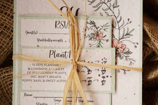 Plantable seeded Invitations