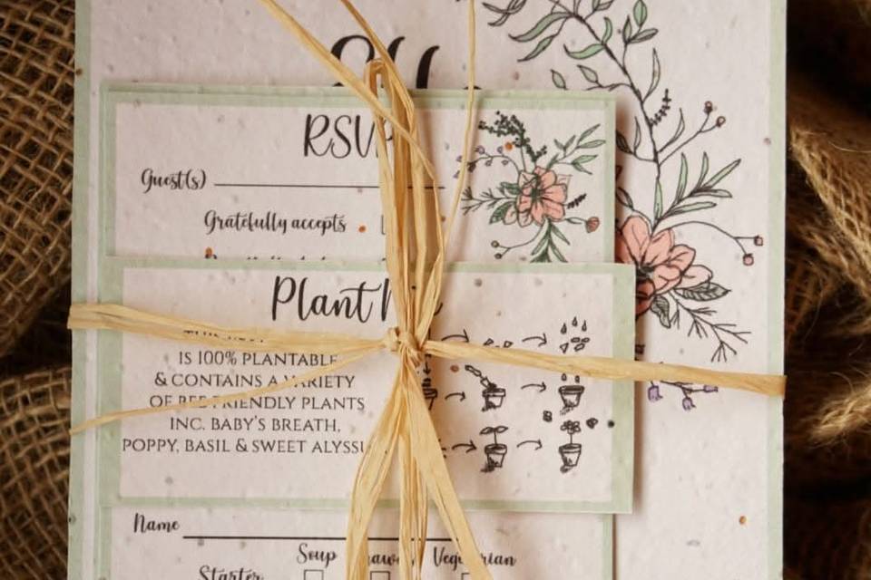 Plantable seeded Invitations