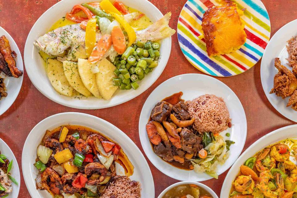 Assortment of jamaican dishes