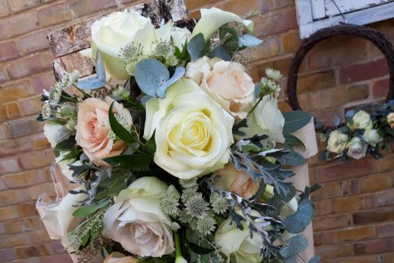 Winter shower bouquet of muted