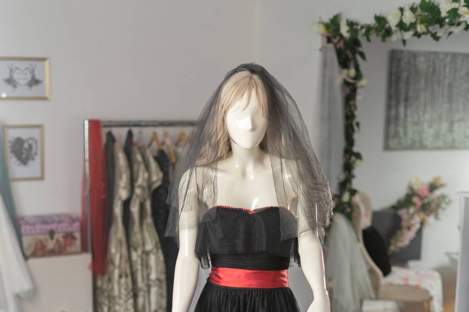 Black wedding gown