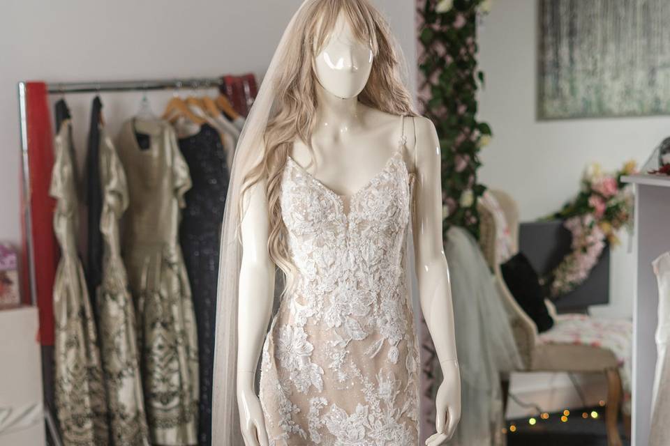 Sheer lace gown