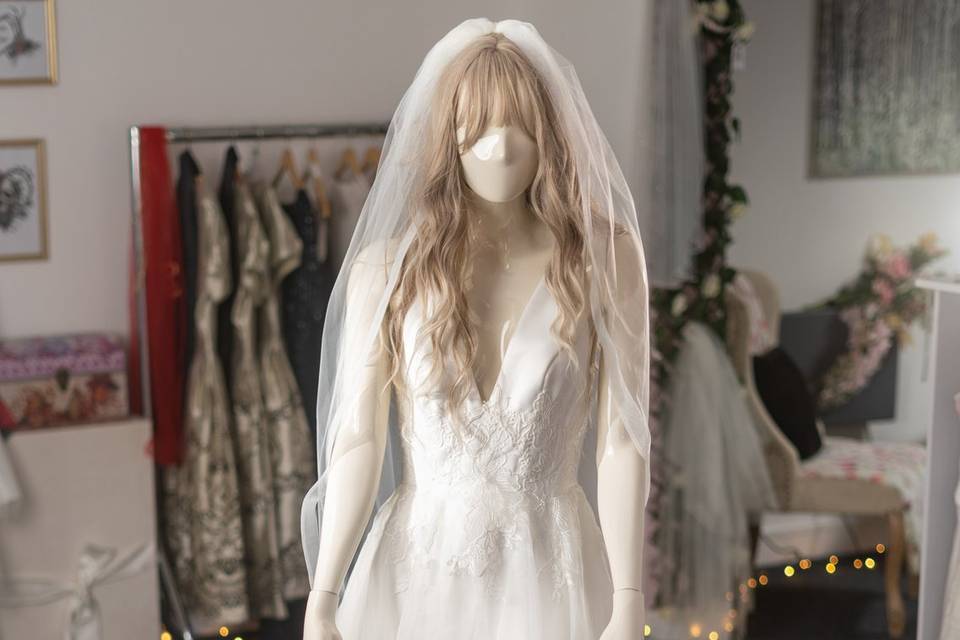 White bridal gown
