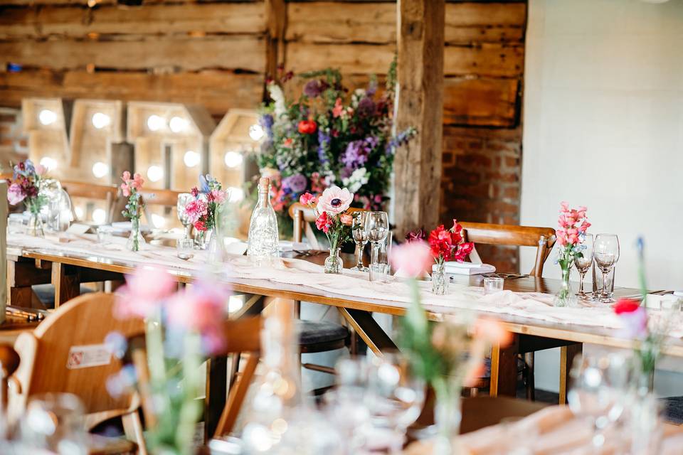 Trestle table set up