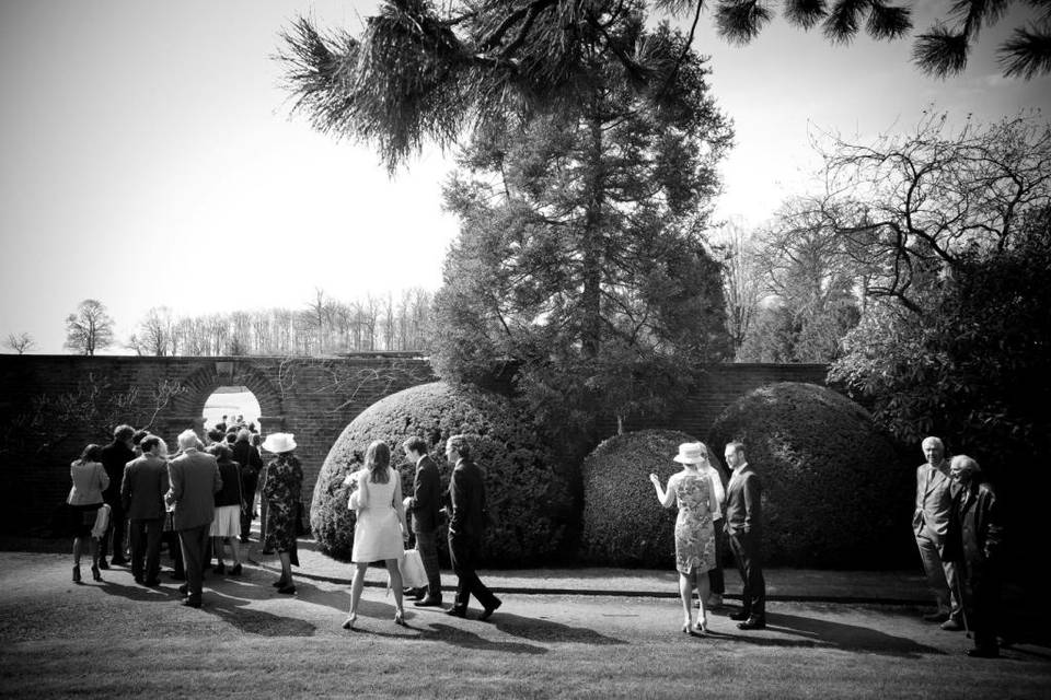 Wedding guests walled garden