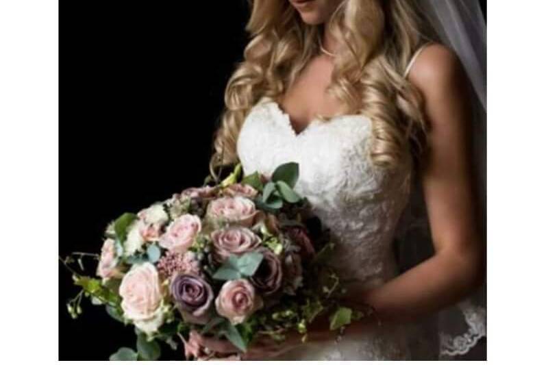 Bridal hair curled