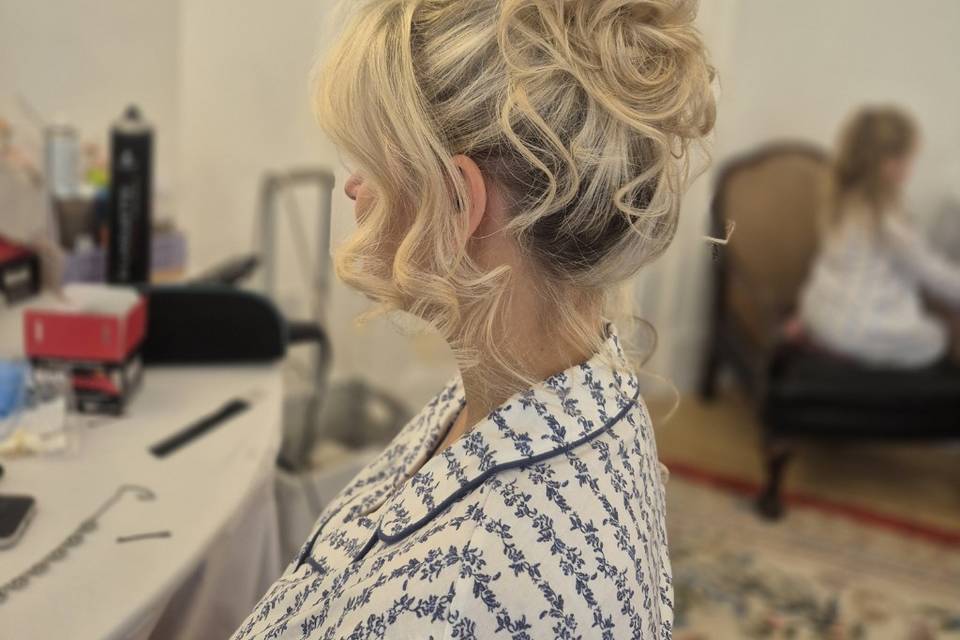 Loose messy updo