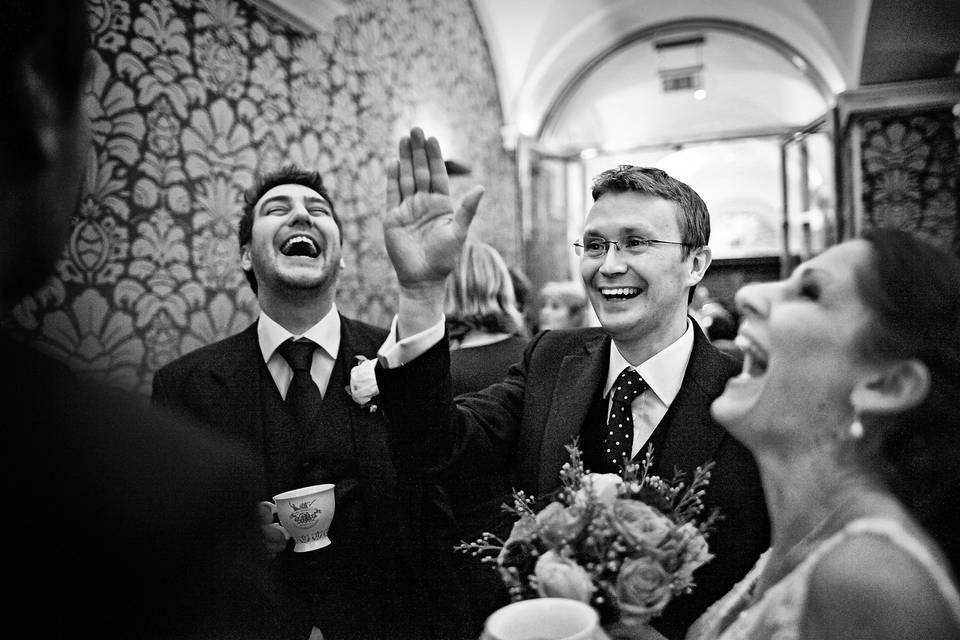 High five to the groom