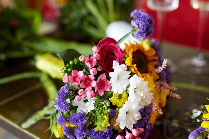 Colourful country wedding