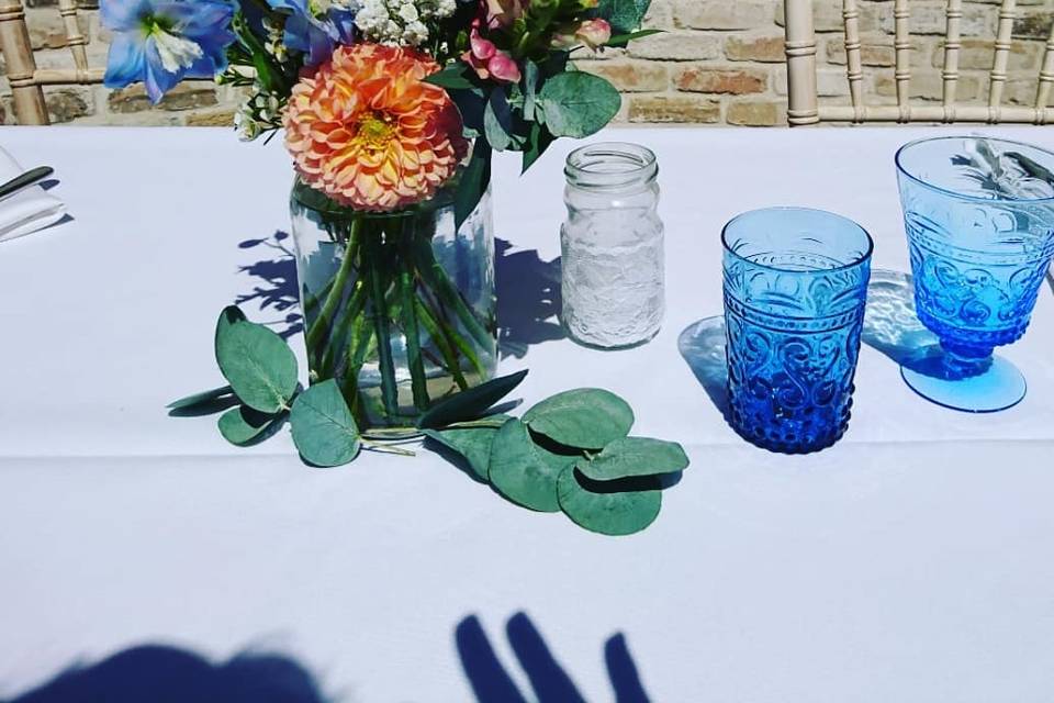 Mason jar table decor