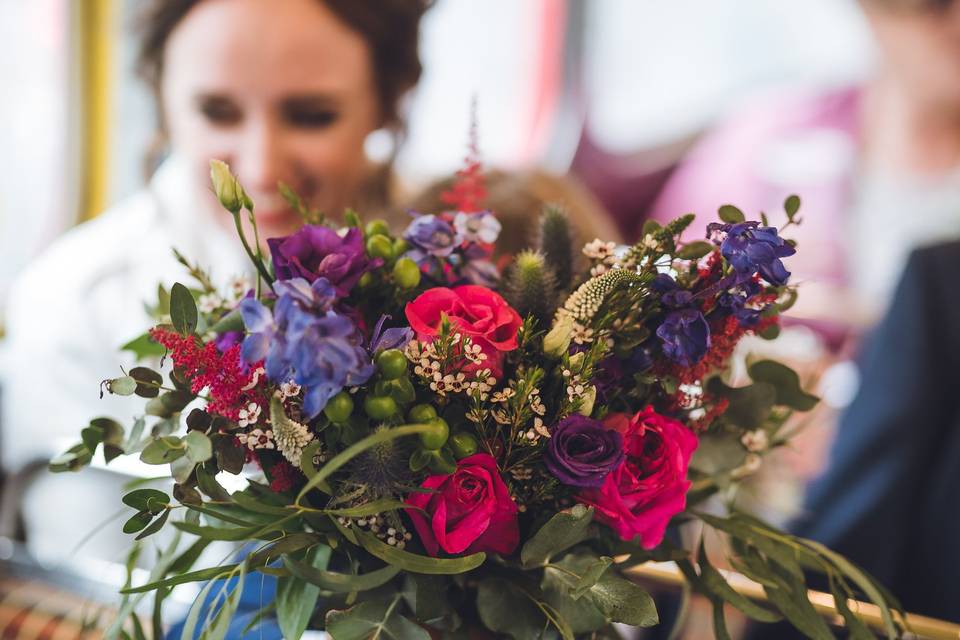 Colourful bridal bouquet