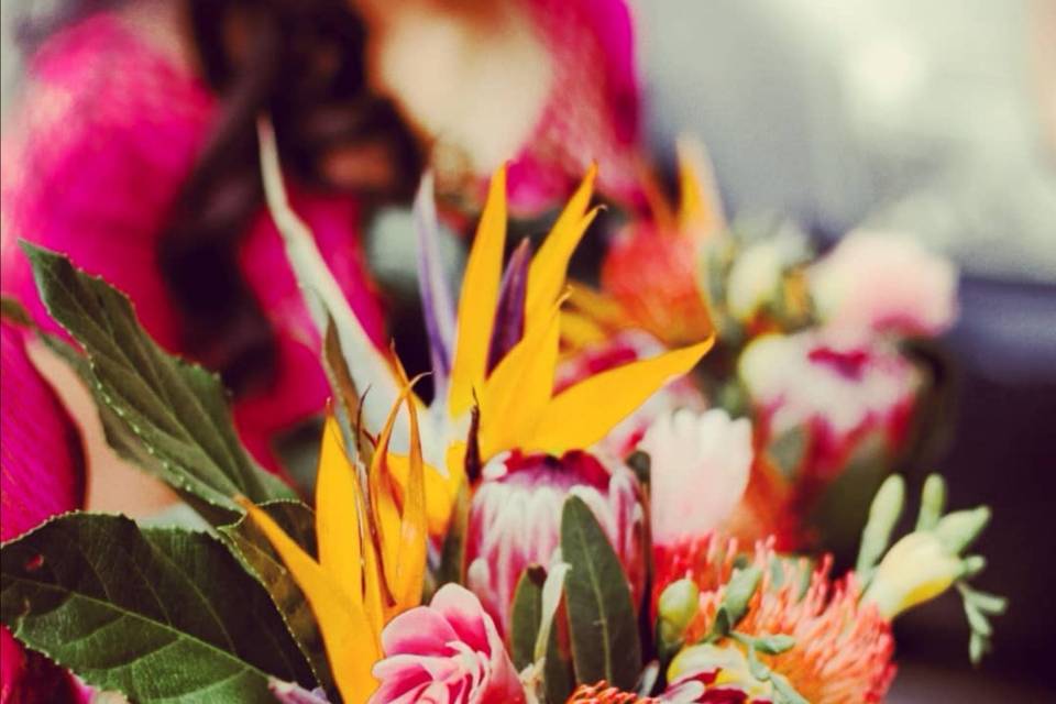 Tropical wedding flowers