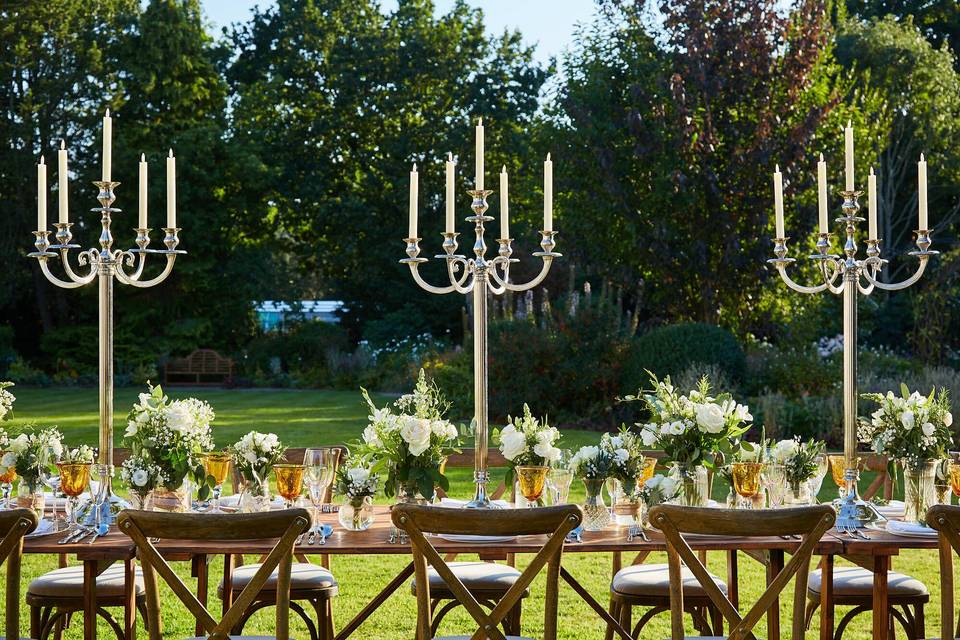 Outdoor wedding breakfast