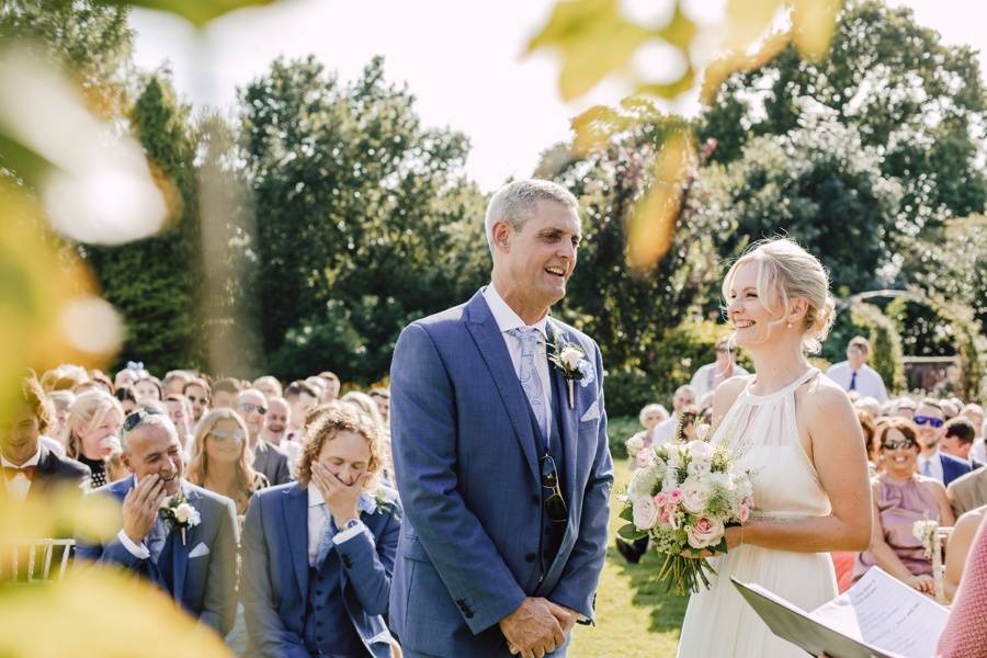 Garden wedding happiness