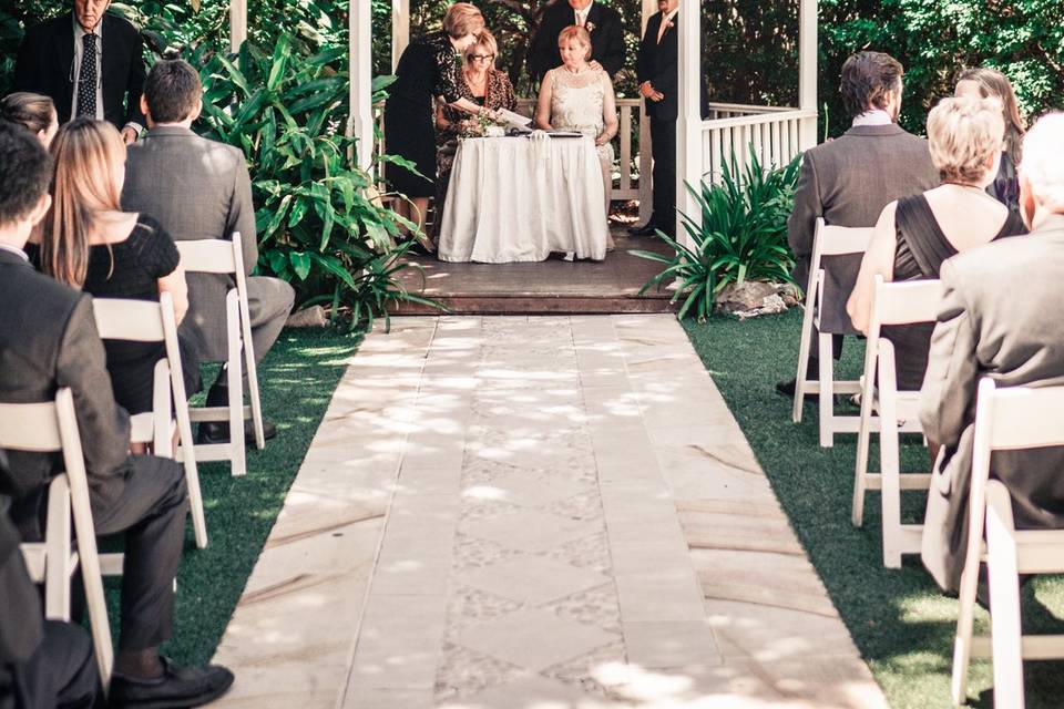 Garden wedding ceremony