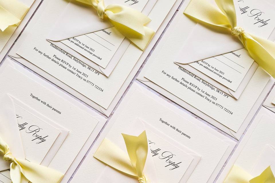 Lemon Satin Invitations