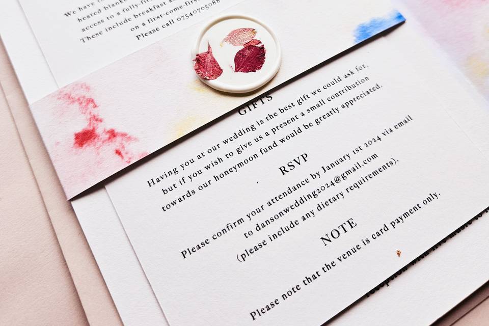 Cloudy Watercolour Invitations