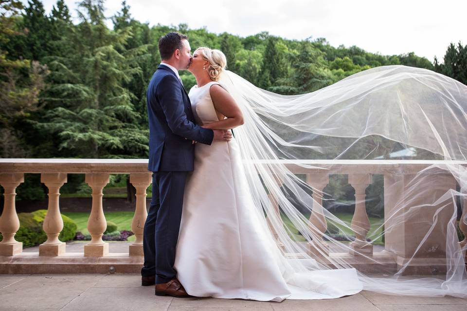 Sweet kiss at the mansion at Woldingham School, Marden Park, Surrey