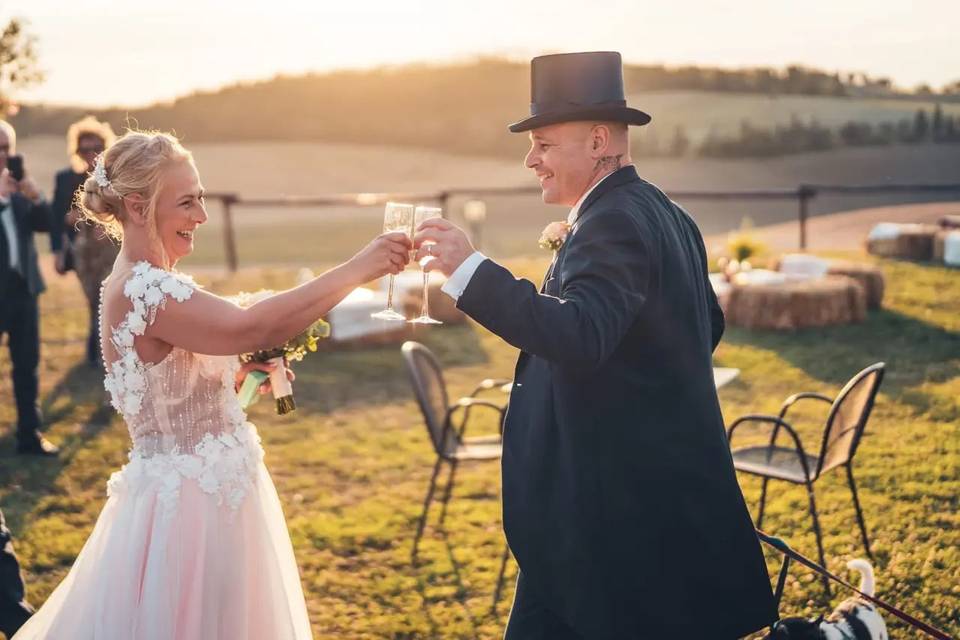 Cheers to the newlyweds