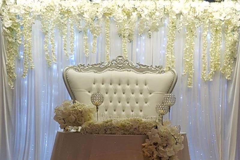 All White Wedding Stage