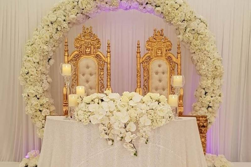 All White Wedding Stage