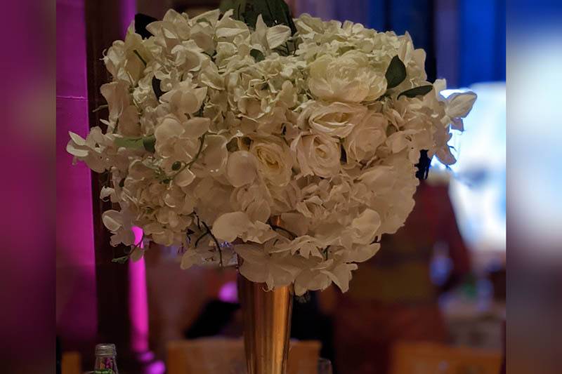 Candelabra with Silk Flowers