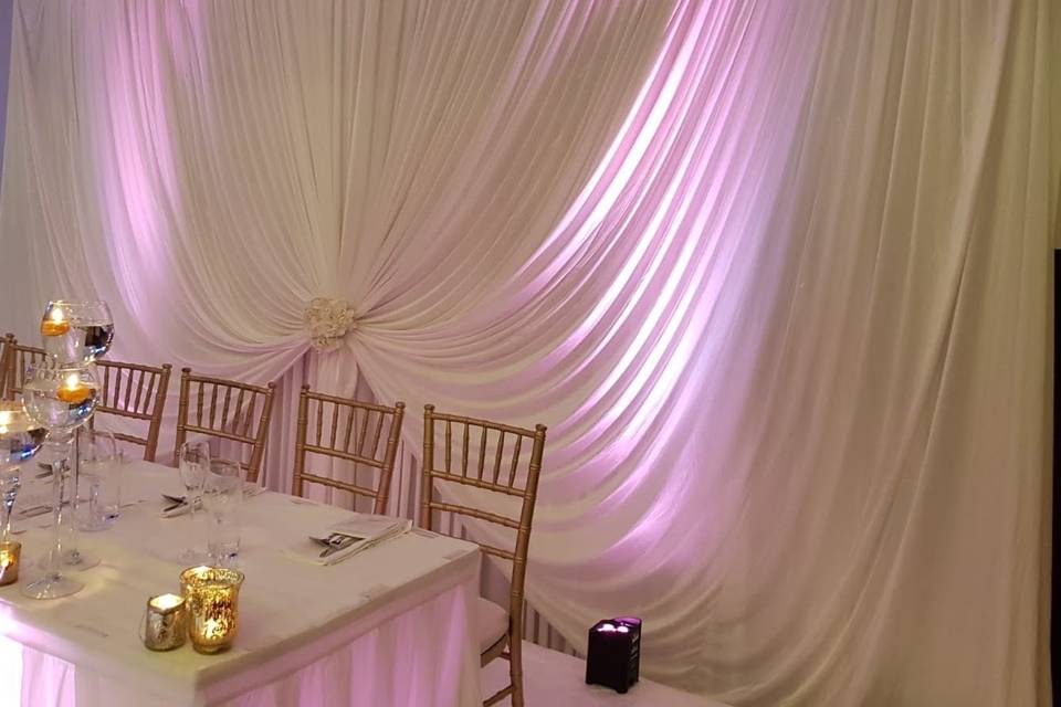 Draped backdrop