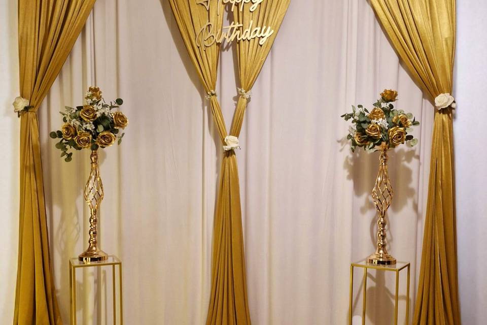 Gold and white Backdrop