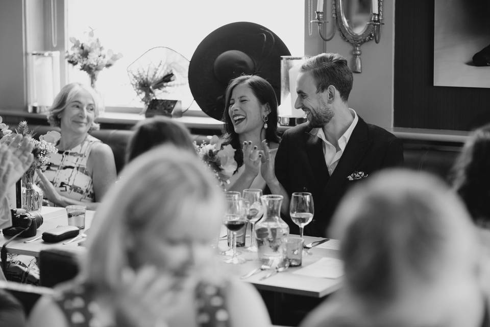 Couple at reception