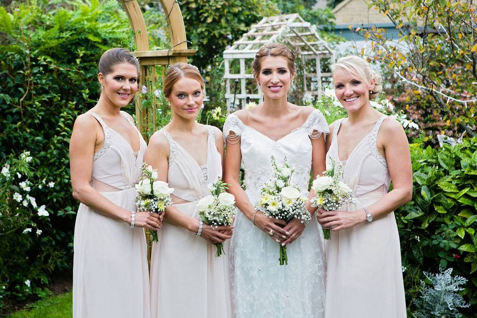 Charlotte and her bridesmaids.