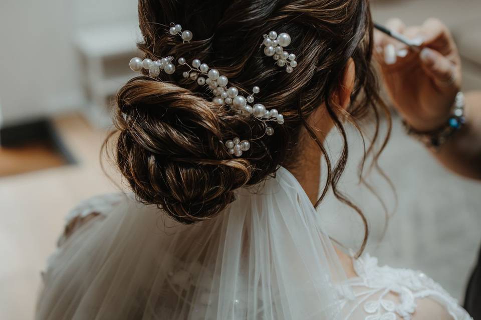 Romantic bridal bun