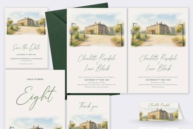 Beamish Hall Watercolour 1