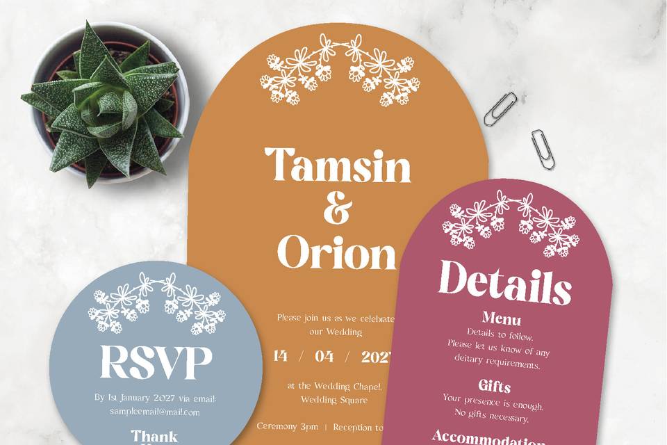 Range of stationery Rounded