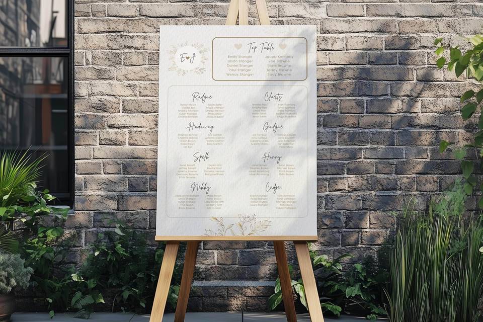 Geordie Seating Plan