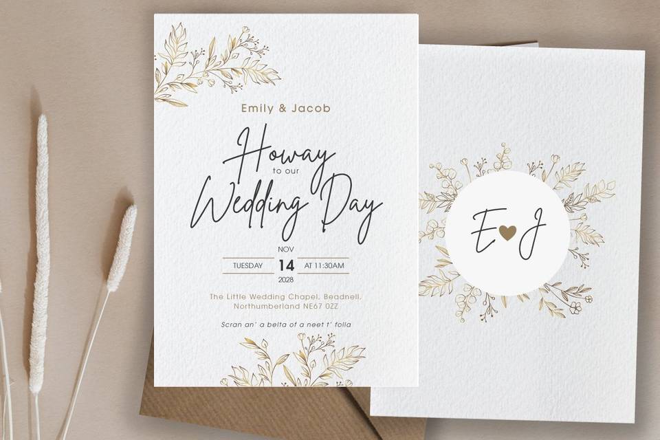 Geordie Wedding Invite
