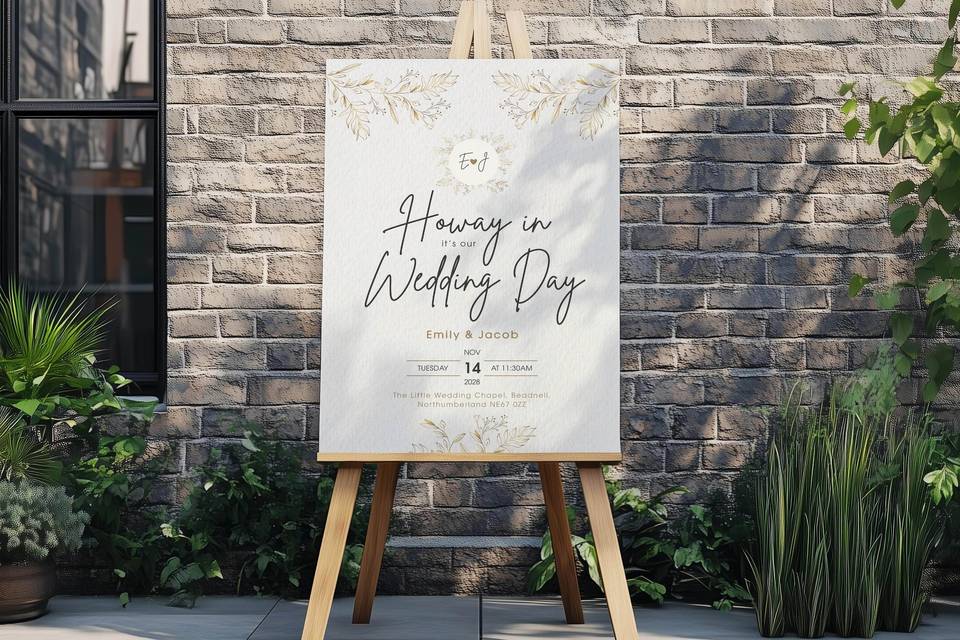 Geordie Howay in Welcome Sign