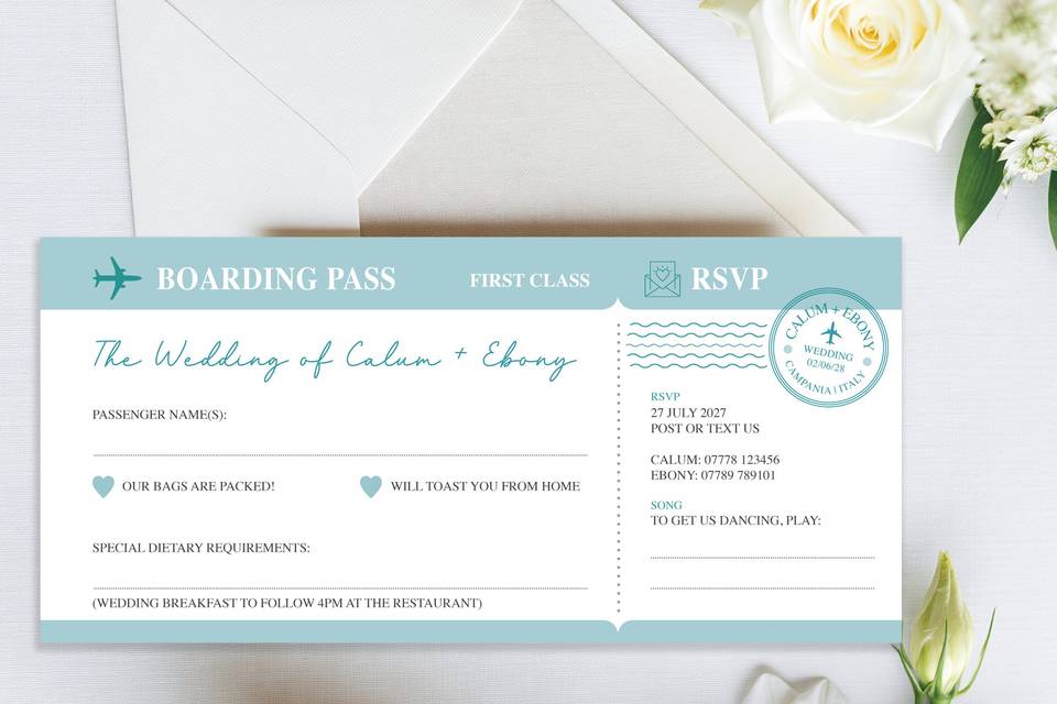 Boarding Pass RSVP
