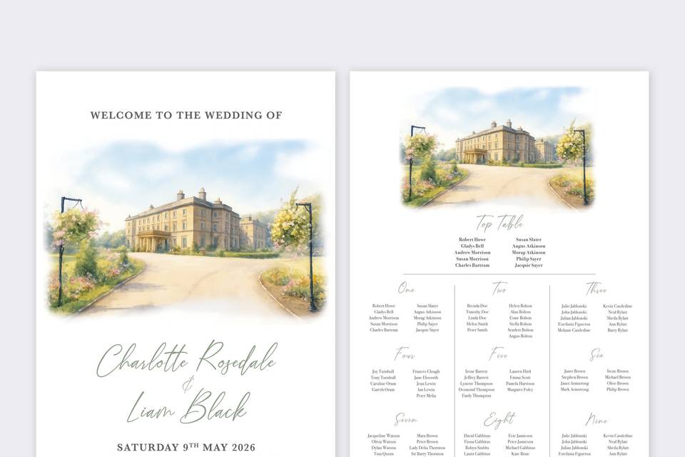 Beamish Hall Watercolour 2