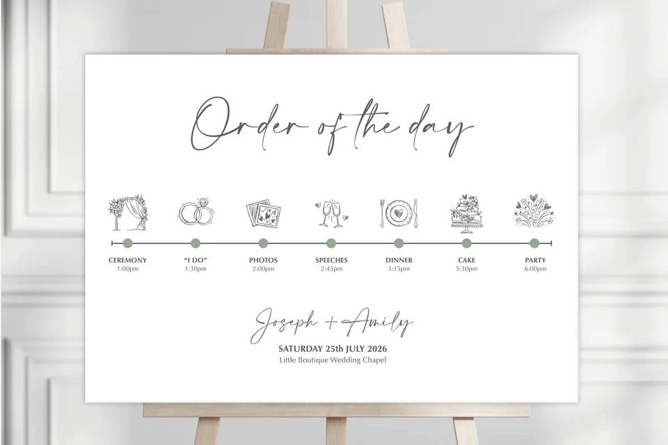 Order of the Day sign