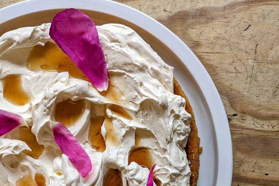 Brown butter nectarine cake