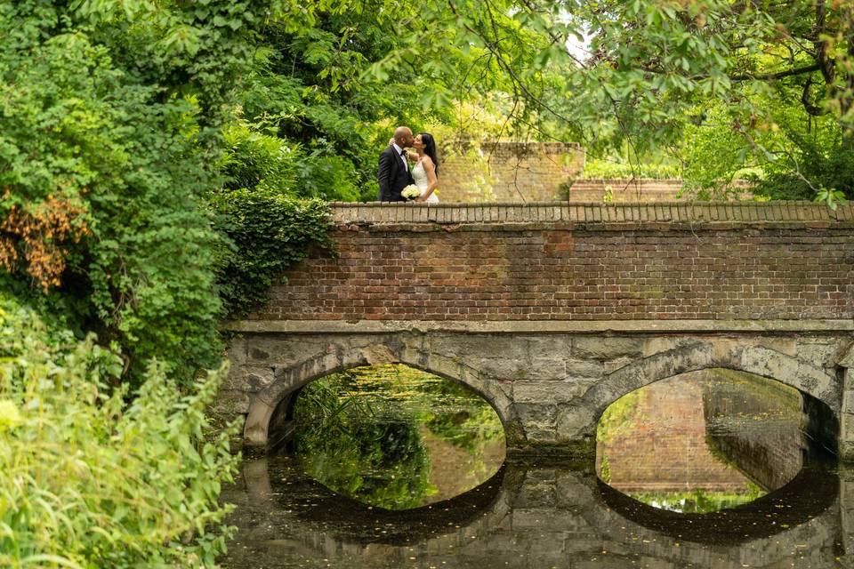 Newlyweds on the bridge