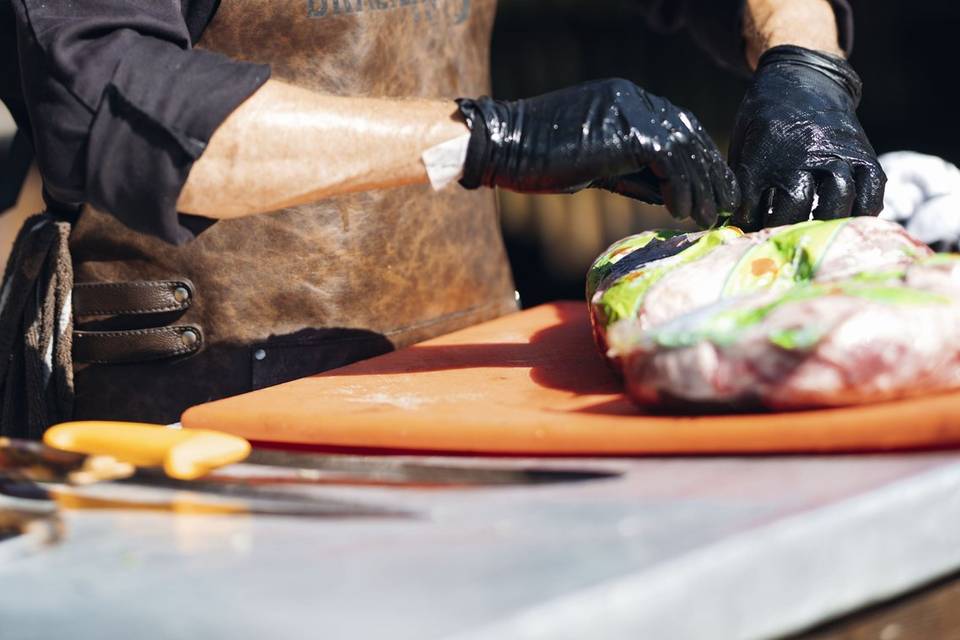 Chef prepping for service
