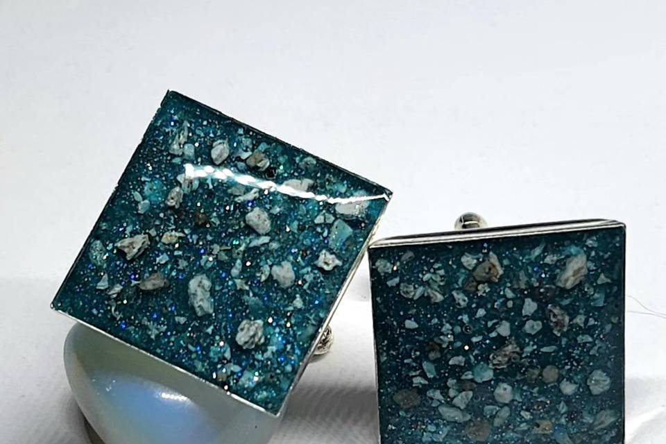 Turquoise ashes cufflinks