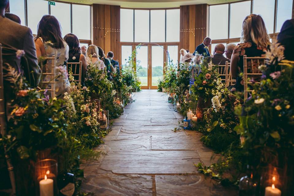 Lush ceremony space