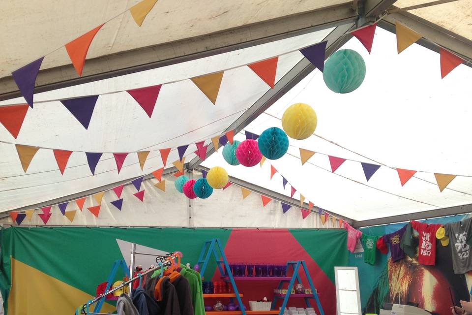 2 ply bunting at marquee