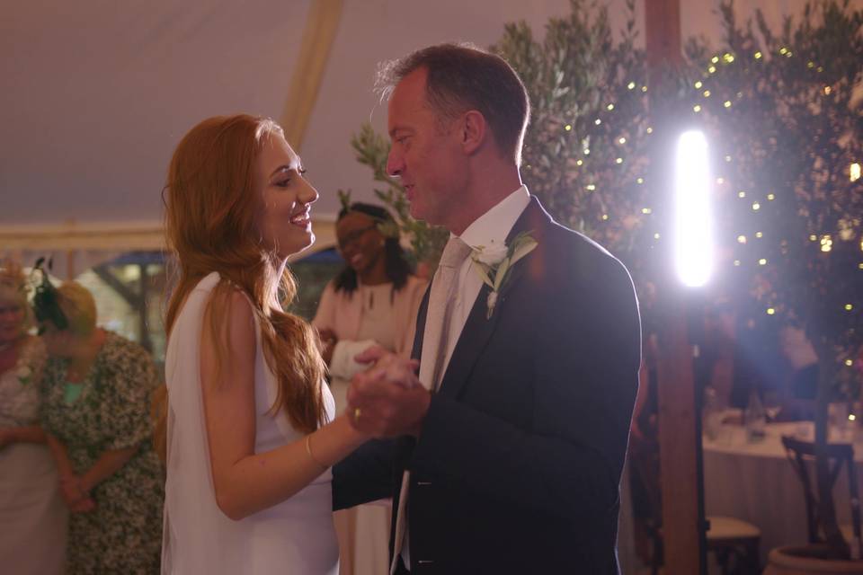 Dad and daughter dance