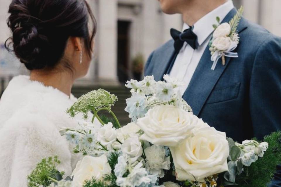 Yellow and blue bouquet