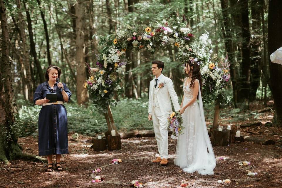 Ceremony in flower circle