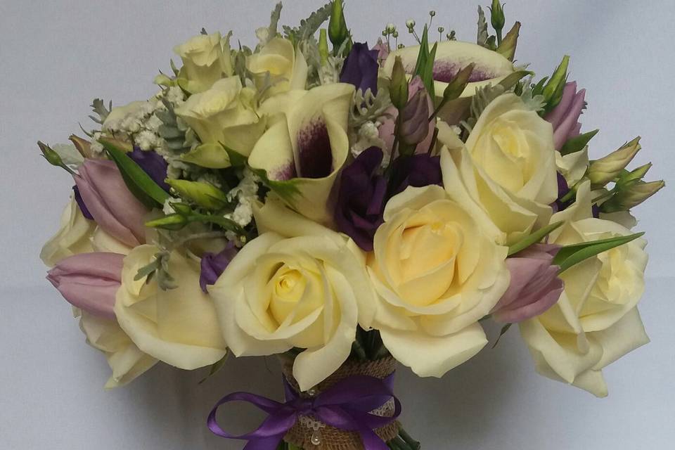 Purple and Ivory Bouquet