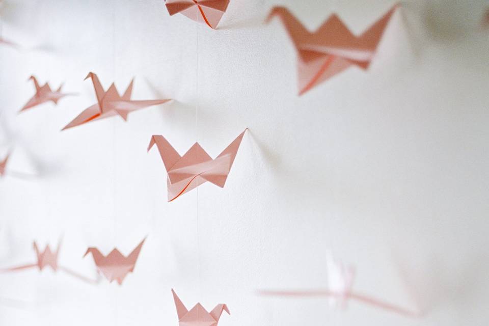 Origami crane backdrop